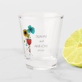 Zeitgenössische Jugendstil-Hochzeit Schnapsglas