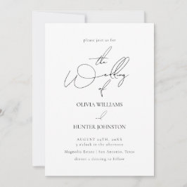 Zeitgenössische Kalligrafie Einfache Hochzeit Einladung