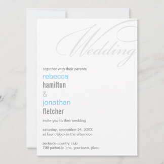 Zeitgenössische kalligraphische Hochzeit Einladung