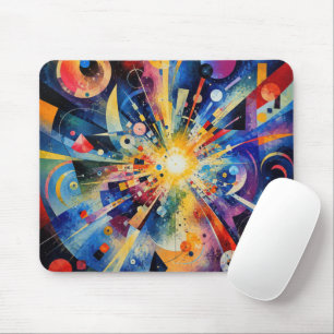 Zeitgenössische kosmische Explosion Abstrakt Mousepad