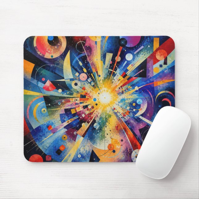 Zeitgenössische kosmische Explosion Abstrakt Mousepad (Mit Mouse)