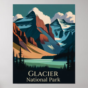 Zeitgenössische Kunst Glacier National Park Poster