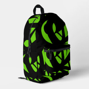 Zeitgenössische Kunst Grün / Schwarz Bedruckter Rucksack
