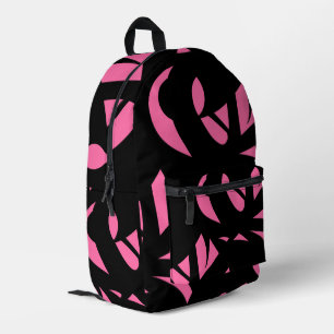 Zeitgenössische Kunst Hot Pink / Schwarz Bedruckter Rucksack