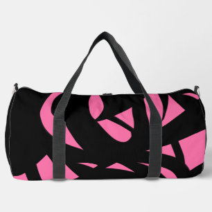 Zeitgenössische Kunst Hot Pink / Schwarz Duffle Bag
