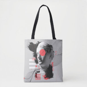 Zeitgenössische Kunstkollektion mit antikem Statue
