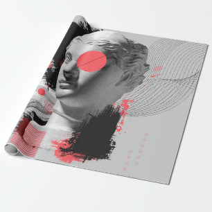 Zeitgenössische Kunstkollektion mit antikem Statue Geschenkpapier