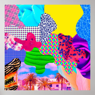 Zeitgenössische Kunstsammlung. Mix stilvolle Textu Poster