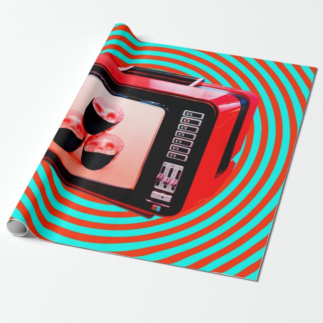 Zeitgenössische Kunstsammlung. TV news Corona viru Geschenkpapier (Ungerollt)