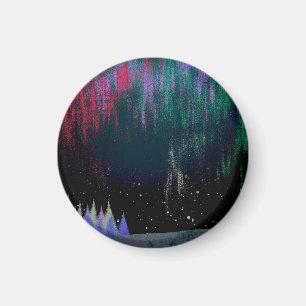 Zeitgenössische Landschaft der Nördlichen Lichter Magnet