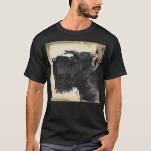 Zeitgenössische Malerei eines Schwarzen Schnauzer T-Shirt