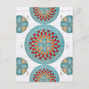 Zeitgenössische Mi'kmaq Spulen-inspirierte Postkarte