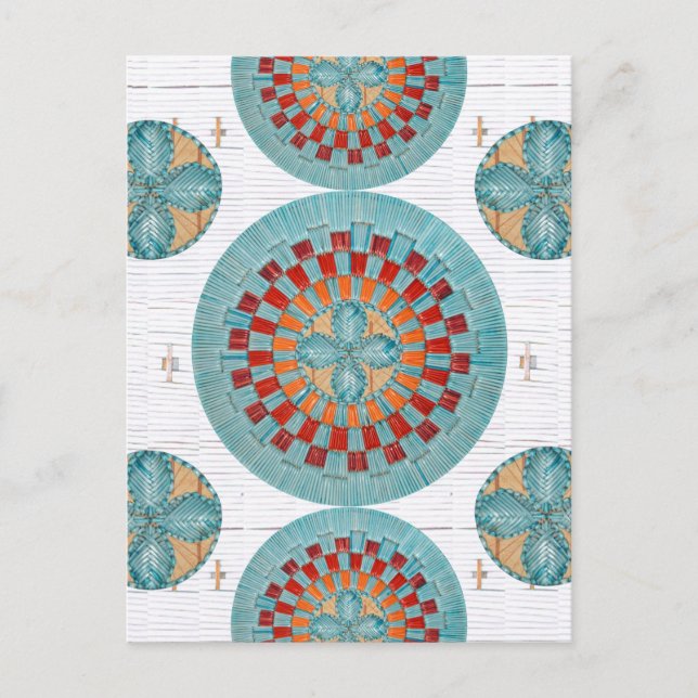Zeitgenössische Mi'kmaq Spulen-inspirierte Postkarte (Vorderseite)