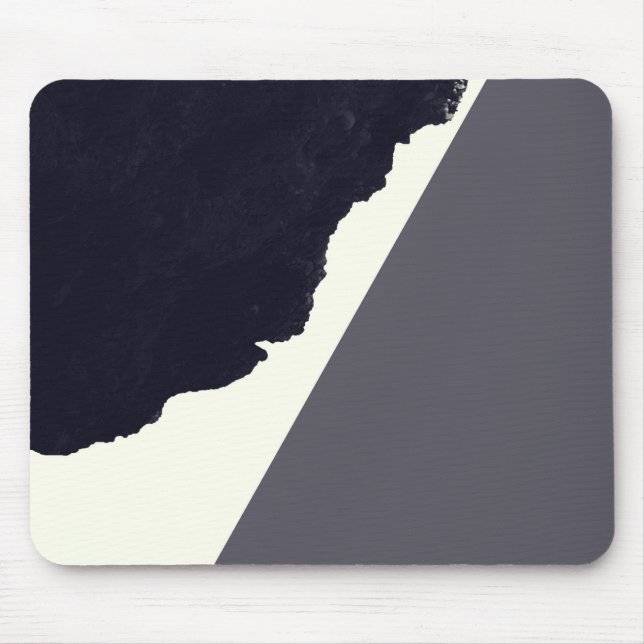 Zeitgenössische Minimalistic Schwarzweiss-Kunst Mousepad (Vorne)