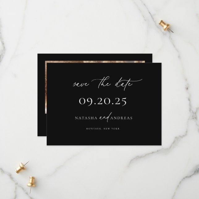 Zeitgenössische Minimalistische Hochzeit speichern Save The Date (Vorderseite/Rückseite Beispiel)