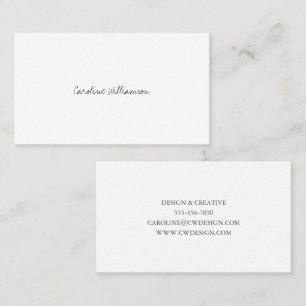 Zeitgenössische minimalistische Schriftname Schwar Visitenkarte
