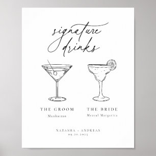 Zeitgenössische Minimalistische Signaturgetränke Poster