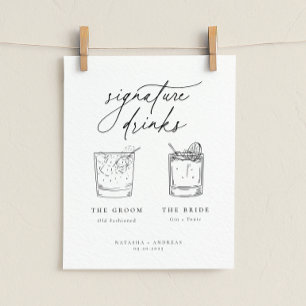 Zeitgenössische Minimalistische Signaturgetränke Poster