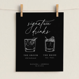 Zeitgenössische Minimalistische Signaturgetränke Poster