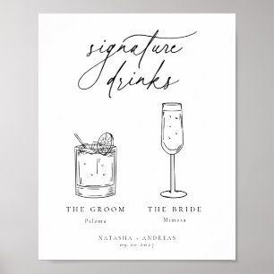 Zeitgenössische Minimalistische Signaturgetränke Poster