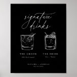 Zeitgenössische Minimalistische Signaturgetränke Poster<br><div class="desc">Zeitgenössische Chic minimalistische Signatur Drinks,  Hochzeitsschild Poster.</div>