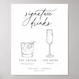 Zeitgenössische Minimalistische Signaturgetränke Poster