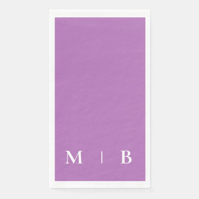 Zeitgenössische Mongram Orchid-Hochzeit Serviette (Vorderseite)