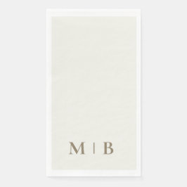 Zeitgenössische Monogram Cream Gold-Hochzeit Serviette