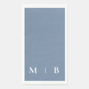 Zeitgenössische Monogramm Blaublüten-Hochzeit Serviette