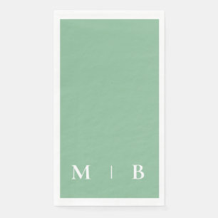 Zeitgenössische Monogramm-Hochzeit Sommergrün Serviette