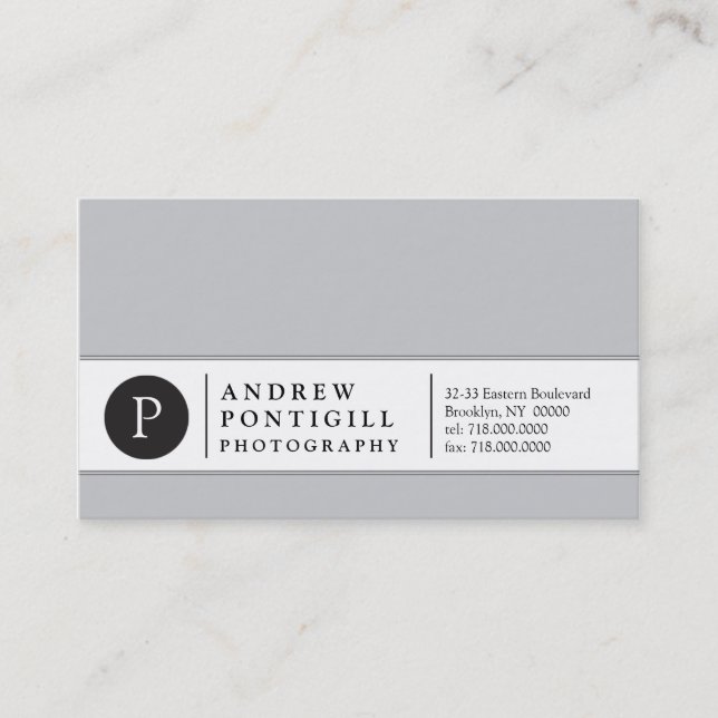 Zeitgenössische Monogramm-Visitenkarte Visitenkarte (Vorderseite)