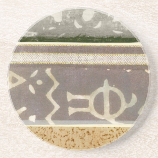 Zeitgenössische Mustermalerei Sandstein Untersetzer (Vorne)