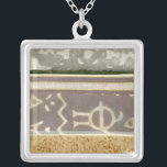 Zeitgenössische Mustermalerei Versilberte Kette<br><div class="desc">Ein zeitgenössisches Stammes-Gemälde,  das den Beton mit dem abstrakten vermischt. Mehrere Panels legen Farbe nebeneinander,  was eine komplexe Geschichte erzählt. Das wäre ein tolles Geschenk für einen geliebten!</div>