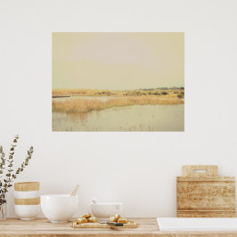 Zeitgenössische natur-neutrale Wandkunst für Zuhau Poster