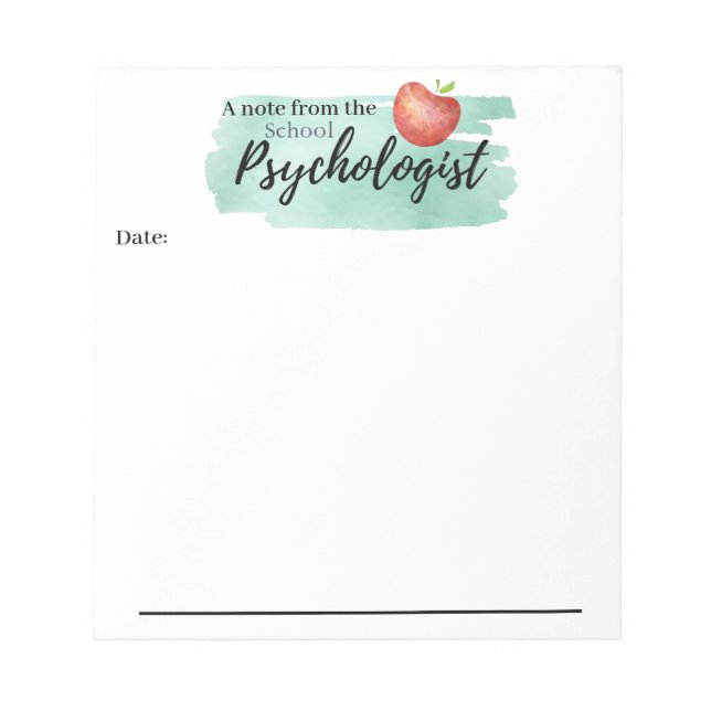 Zeitgenössische Note Pad des Schulpsychologen Notizblock (Vorderseite)