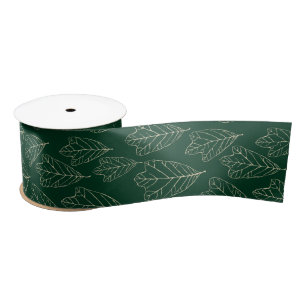 Zeitgenössische Oak-Blätter Muster Satin Ribbon Satinband