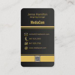 Zeitgenössische Orange- und Schwarzkarte Visitenkarte