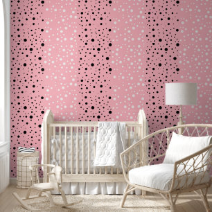 Zeitgenössische Polka Dots auf leicht rosa Texturi Tapete