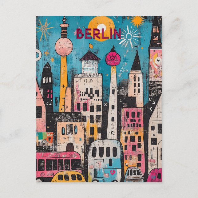 Zeitgenössische Reise nach Berlin Postkarte (Vorderseite)