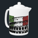 Zeitgenössische römische Kolosseum-Silhouette<br><div class="desc">Dieses Ausrüstungsbeschreibungen ein roter,  weißer und grüner gestreifter Hintergrund mit einer römischen Kolosseum-Silhouette. Dieser Entwurf ist das geschützte Copyright und kann möglicherweise nicht kopiert werden oder neuverteilt werden.</div>