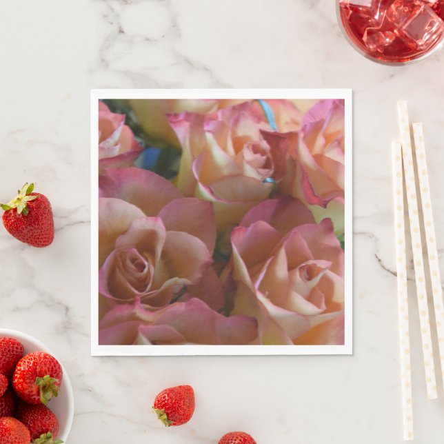 Zeitgenössische Rose Papier Napkins Serviette (Beispiel)