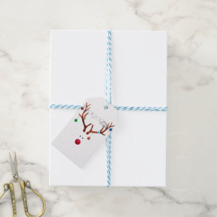 Zeitgenössische rote Rentierbläschen Geschenkanhänger