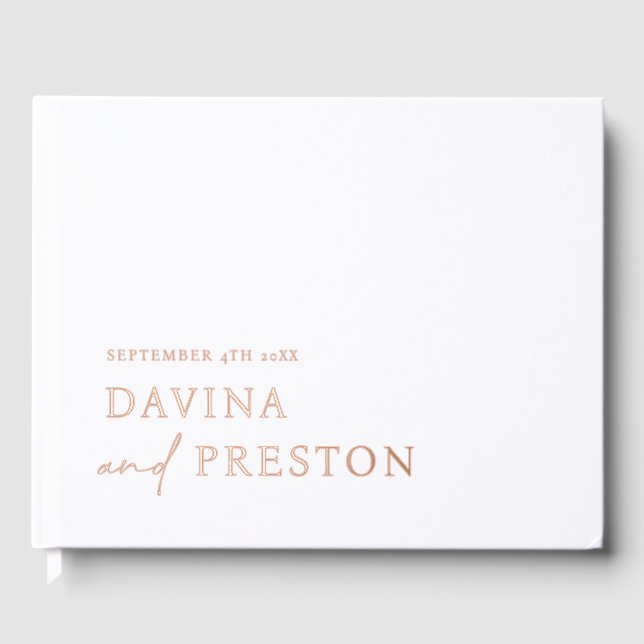 Zeitgenössische Schrift Moderne, einfache Minimali Gästebuch (Vorderseite)