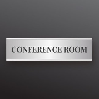 Zeitgenössische Schwarz & Imitate - Silberbüroabte Türschild