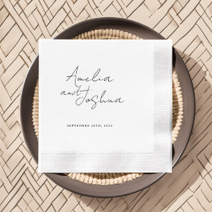 Zeitgenössische schwarze Gastgeschenke Hochzeiten Serviette