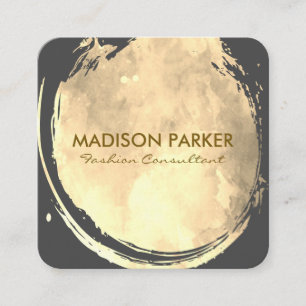 Zeitgenössische Sepia Watercolor gebürstet Quadratische Visitenkarte