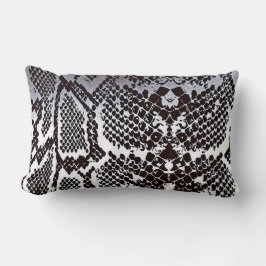 Zeitgenössische Silber-Schwarz-weiße Python-Haut Lendenkissen