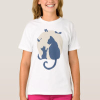 Zeitgenössische Silhouette Katze und Kätzchen