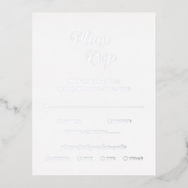 Zeitgenössische Silver Foil Modern Wedding RSVP Ca Folie Einladungspostkarte