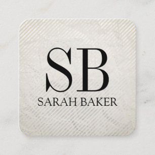 Zeitgenössische Textur Monogramm und Streifen Quadratische Visitenkarte